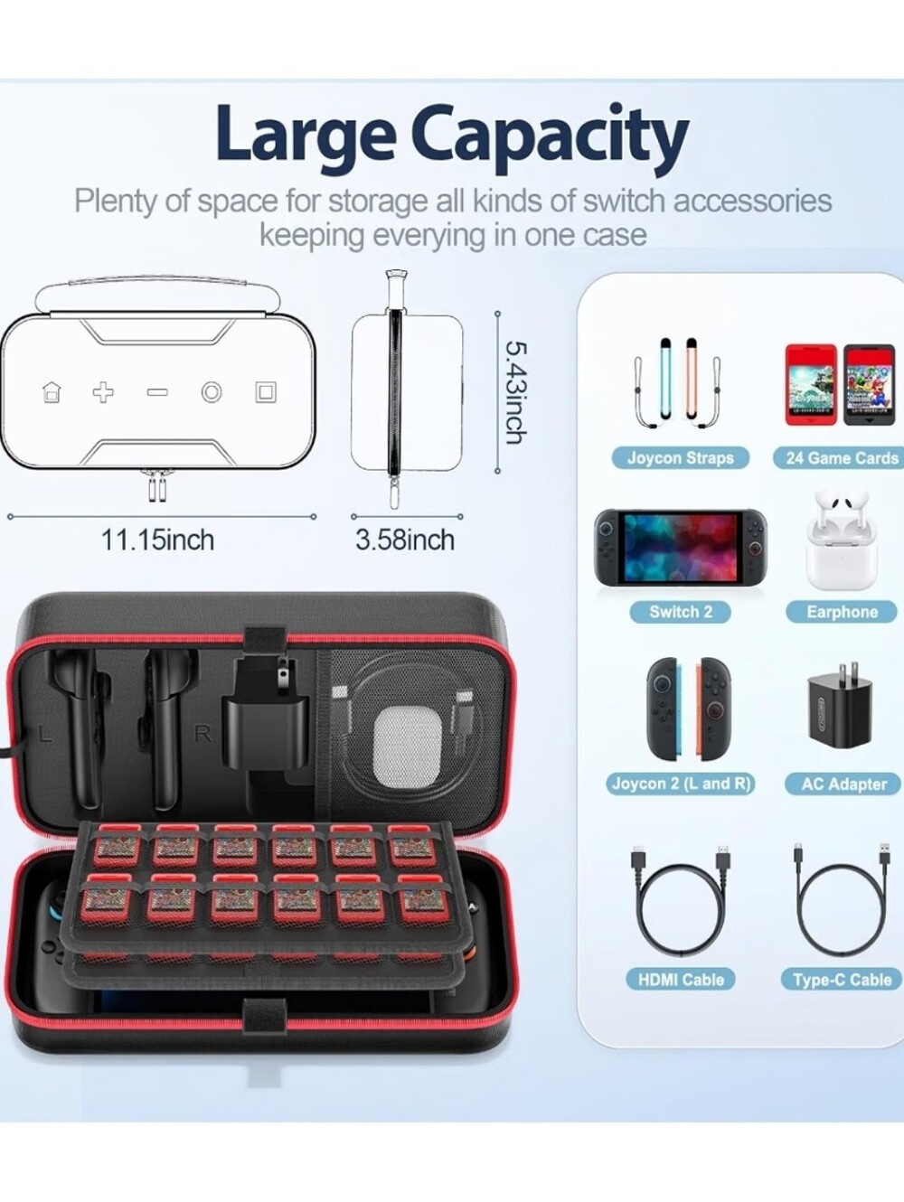 Nintendo Switch Carrying Case Hard Shell - Picture 5 of 5